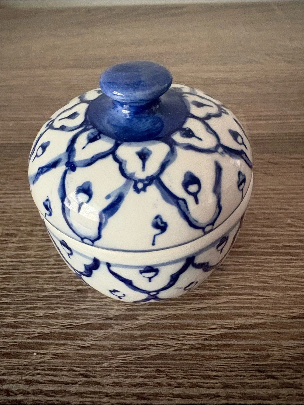 Pier 1 Cobalt Blue & White Small Sugar and Creamer Set with Tray - Preused